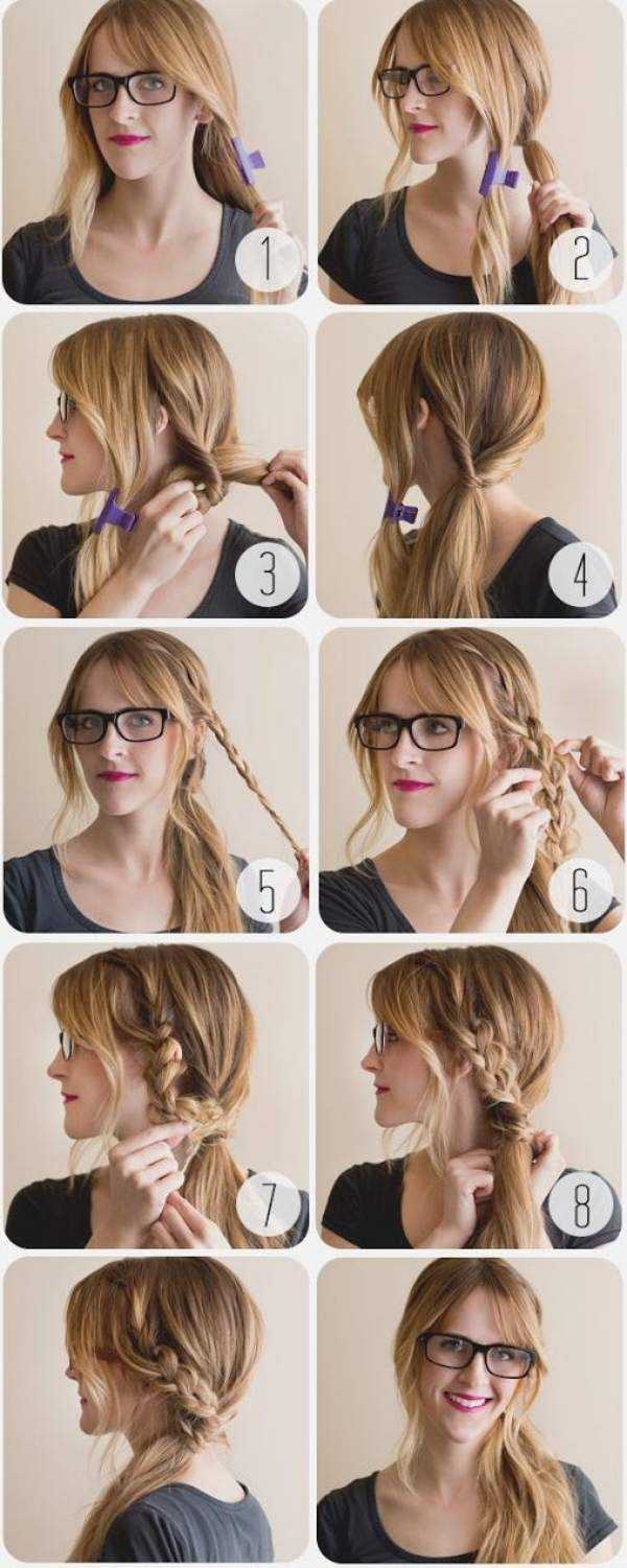 peinado de coleta de caballo larga sencilla con trenza peinado-sencillo-pelo-largo-trenza efecto despeinado