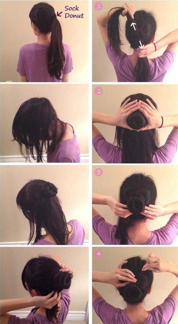 peinado sencillo pelo largo moño bajo paso a paso peinado-sencillo-pelo-largo-paso-a-paso-moño bajo