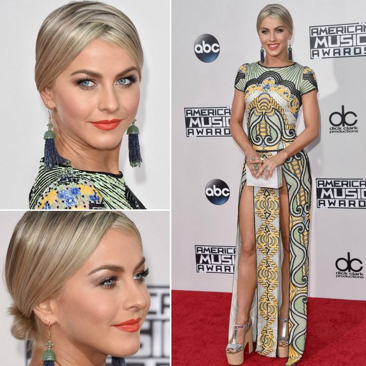 peinado de noche inspirado en la alfombra roja: el recogido bajo es muy elegante peinado de noche 2022-ray-trenzado-moño-bajo-julianne-hough