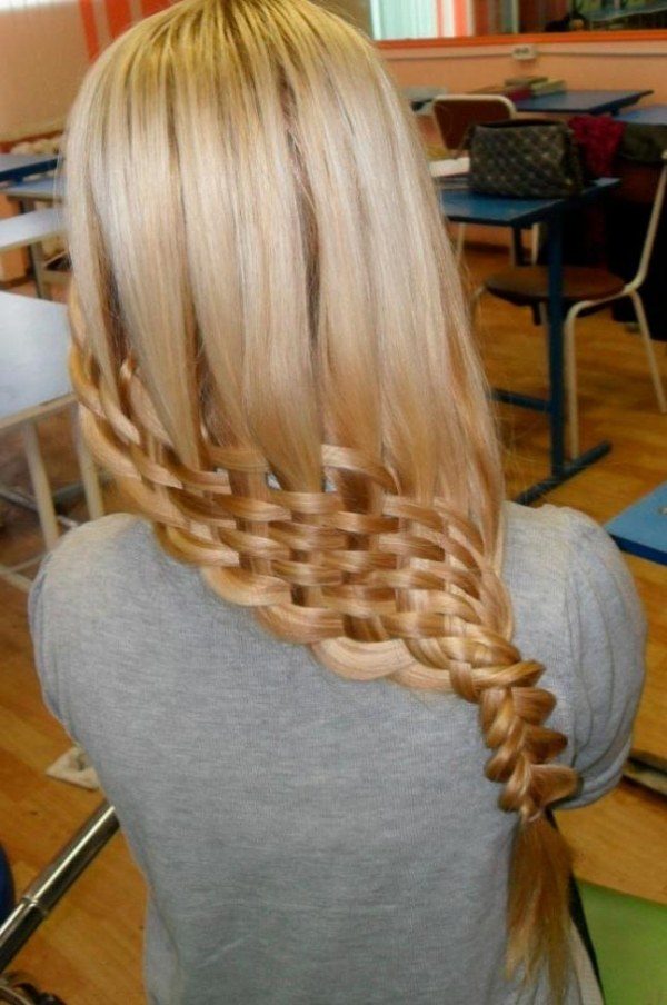 peinado con trenza asimetrica pelo largo