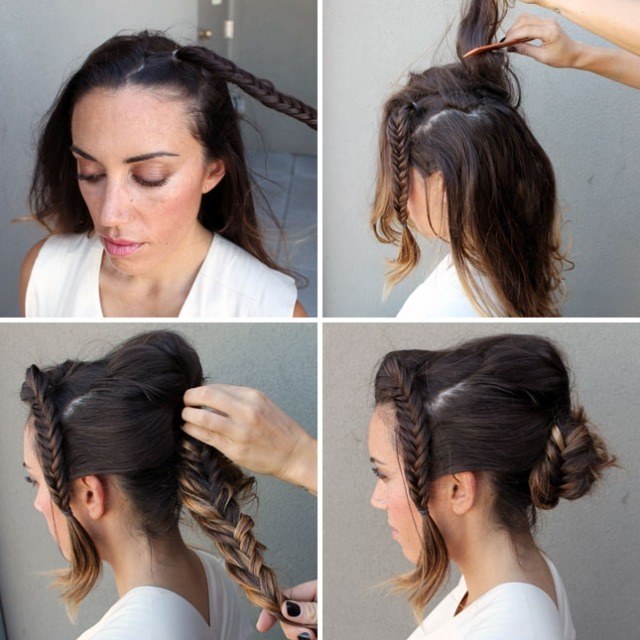 idea de peinado de trenza de espiga de trigo chgnon bajo idea-peinado-trenza-inspirado-estrellas-orejas-trigo-chgnon-bas