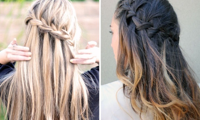 peinado de trenza moderno: elegante trenza en cascada trenza de moda peinado-cascada-elegante trenza