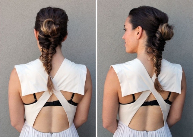 Estilo de peinado trenzado inspirado en astros: coleta con trenzas tipo espiga peinado-trenza-inspirado-astros-coleta-trenzas-espiga