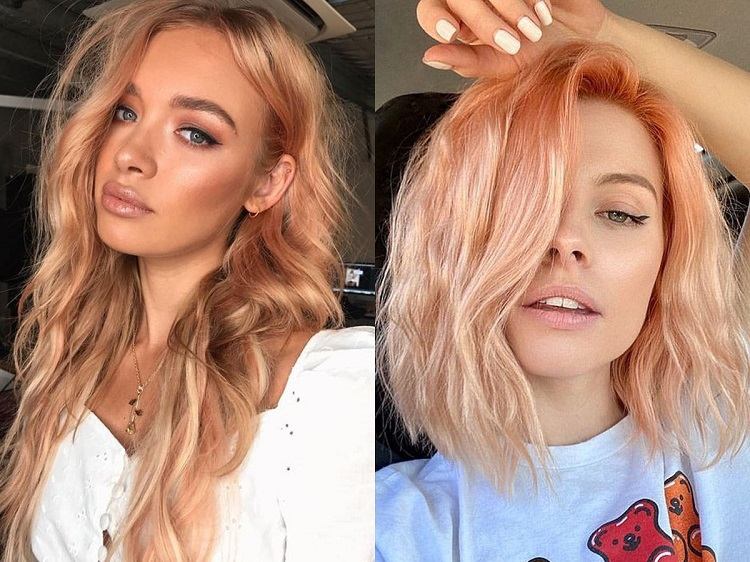 color de cabello melocotón tendencia verano 2021