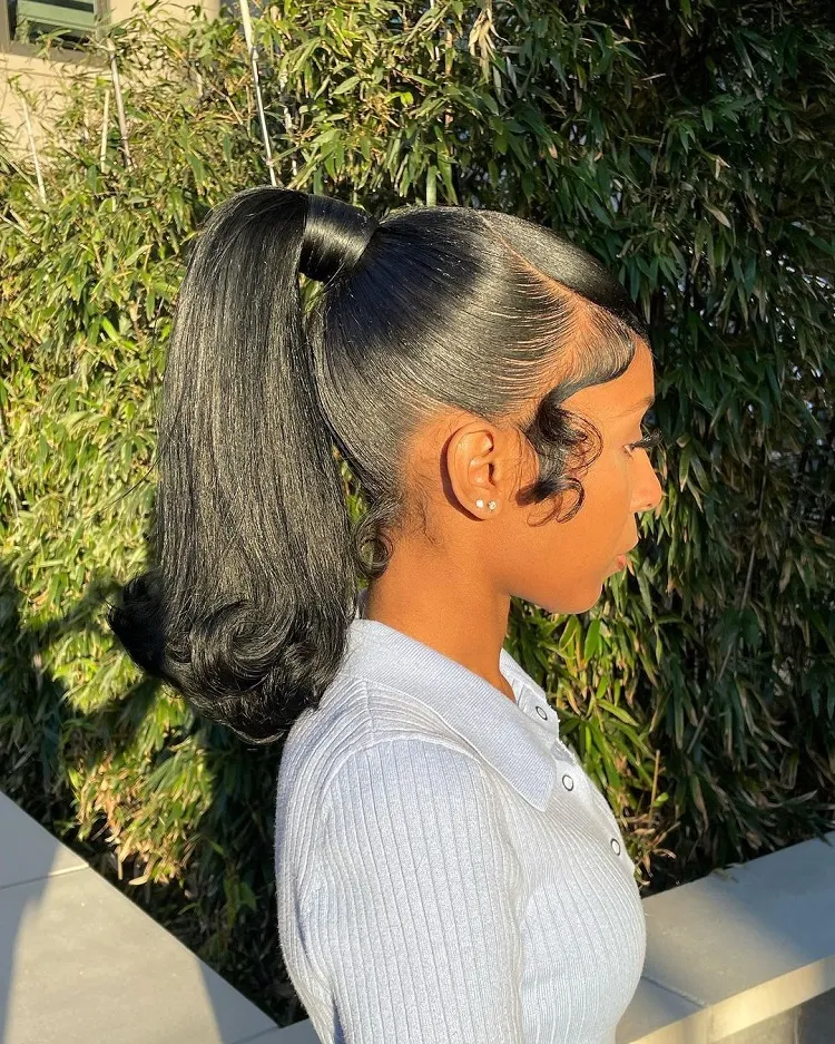 coleta larga para peinar en días calurosos cabello largo y liso
