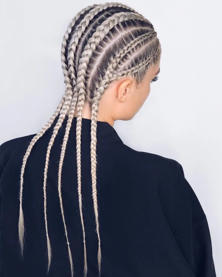 trenzas trenzas pelo rubio platino
