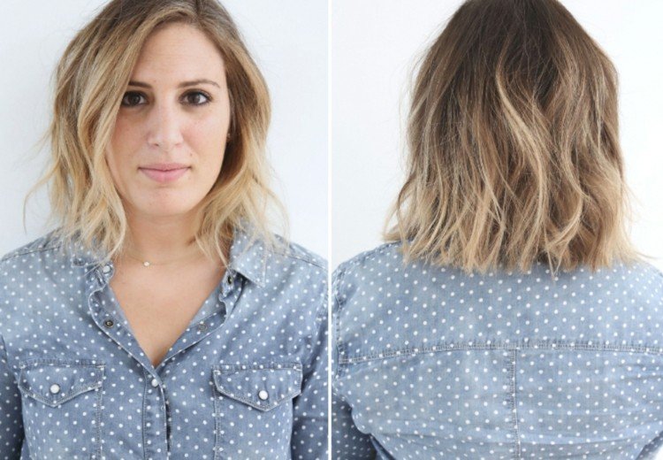 cabello castaño con reflejos rubios y delicada  corte-de-pelo-rubio-corto-bob-mechas