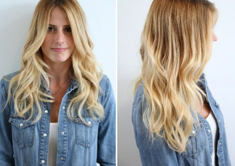 estilo cotidiano para cabellera rubia extensa corte-de-pelo-rubio-ombre-pelo largo cabello rubio