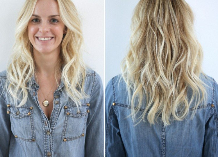 estilo rubio con cabellera de longitud media: las ondas suaves lucen muy elegantes rubio-ondulado-rubio-extenso corte de cabello cabellera rubia