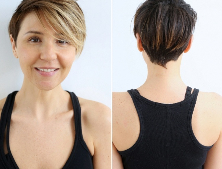 idea de corte de cabello corto castaño con flequillo rubio corte de cabello rubio-corto-castaño-flequillo-rubio