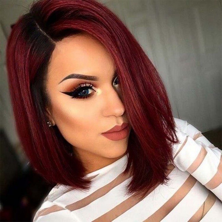 ¿Estás interesado en lucir un cabello colorado? 10 propuestas e inspiración 5 - 【MioEstilo】 Corte de cabello colorado estilo bob largo tendencia para mujer