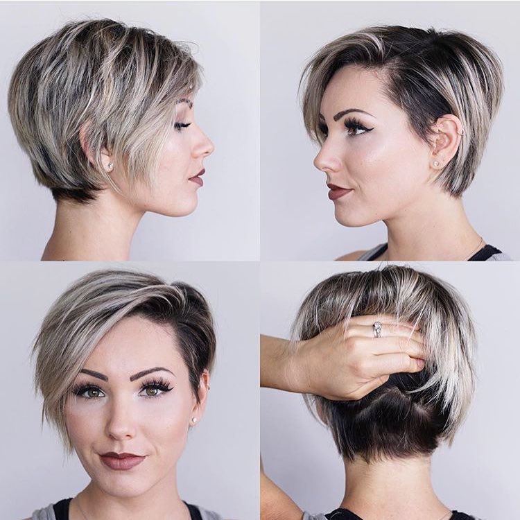 corte y peinado 2018 mujer cabello corto - raya pixie larga de lado
