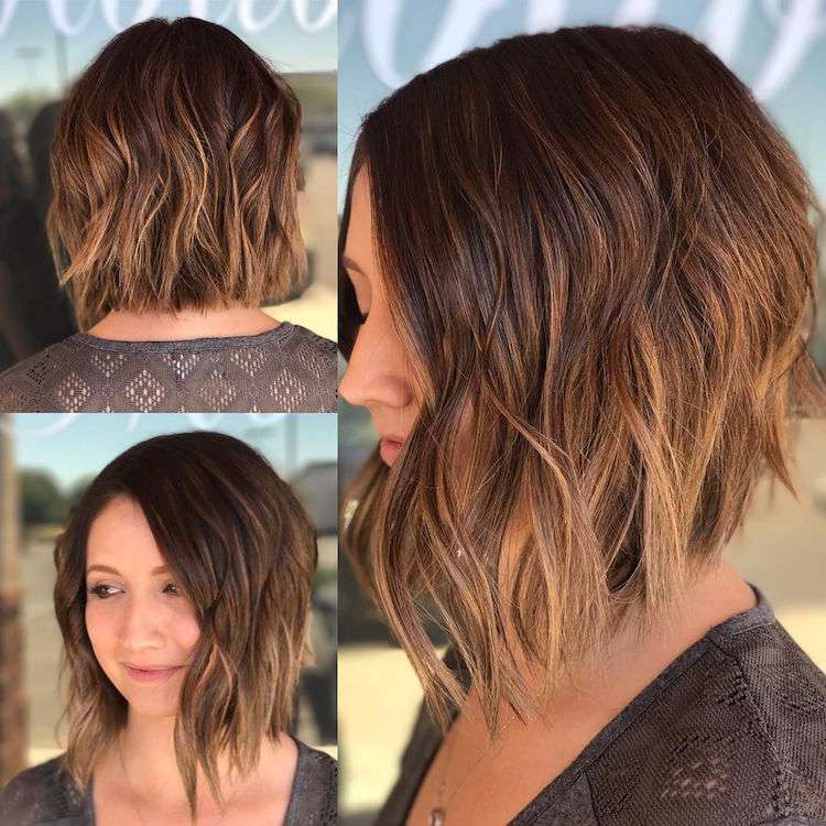 corte de pelo colorido 2018 mujer - corte cuadrado ondulado