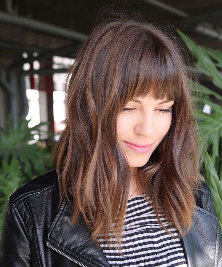 corte y peinado 2018 mujer pelo largo mediano con flequillo