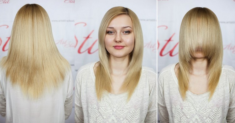 Estilo en capas para mujer ¿cómo incorporarlo a tu look? 3 - 【MioEstilo】 corte-degradado-mujer-ideas-pelo-rubio-largo-afinado-flequillo