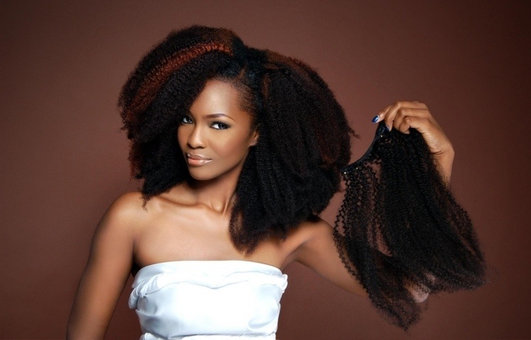extensiones de cabello para un look afro contemporáneo mechones-de-cabello - pinzas para el cabello - rizos