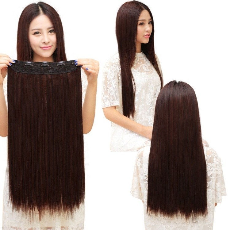 look para mujeres con mechas en el cabello mechones-de-pelo-clips-cabello-largo-puntas-en-forma-de-cono