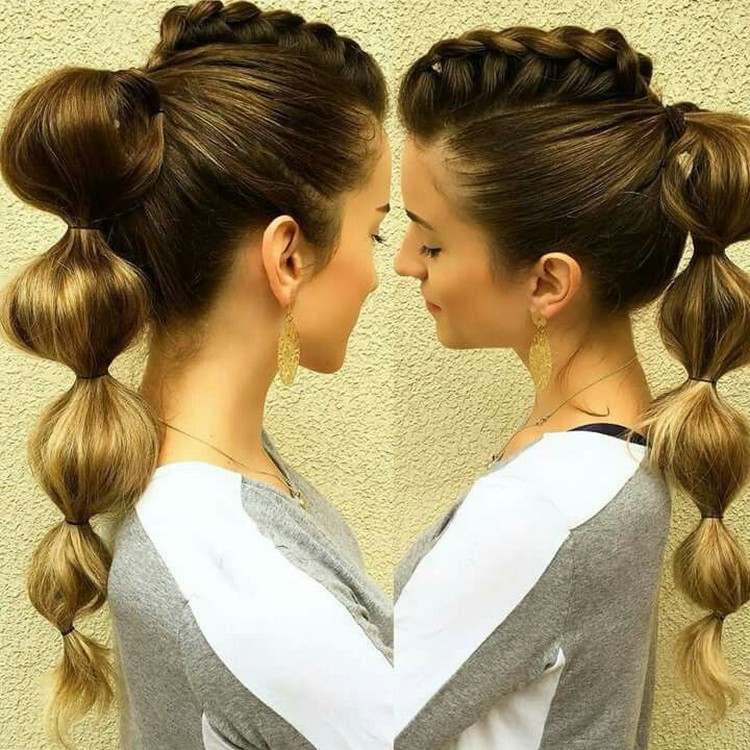 voluminosa cola de caballo faux hawk mujer trenza