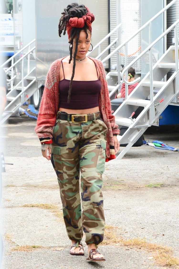 rastas pelo trenzado bufanda zoom estilo de pelo Rihanna Ocean 8