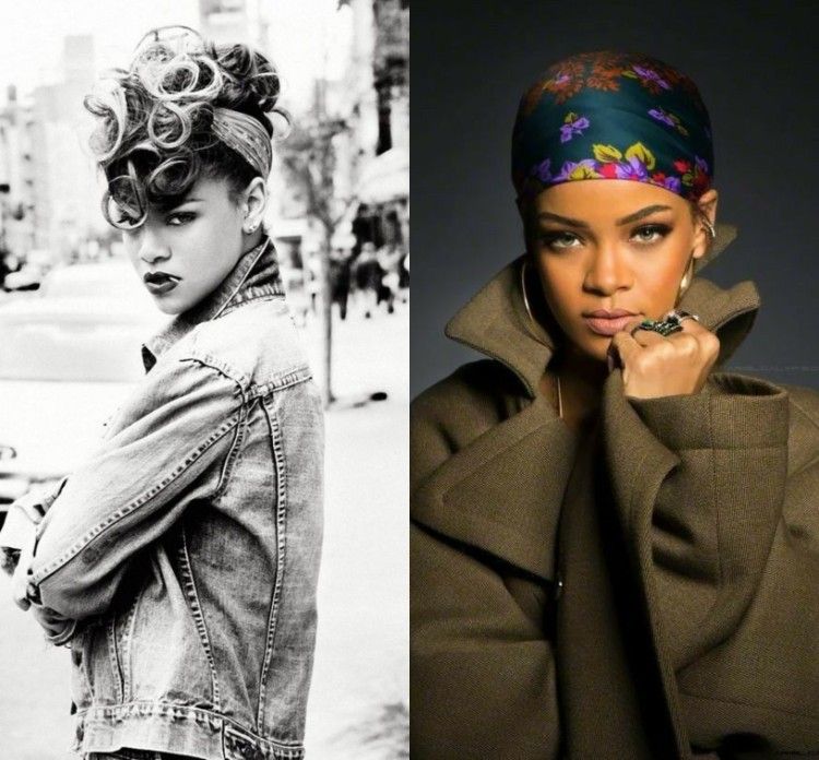 bufanda para el cabello cómo usar accesorios para el cabello como rihanna inspiraciones para el cabello