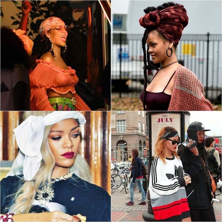 cómo llevar un pañuelo en el pelo como rihanna trucos hair evolution en fotos