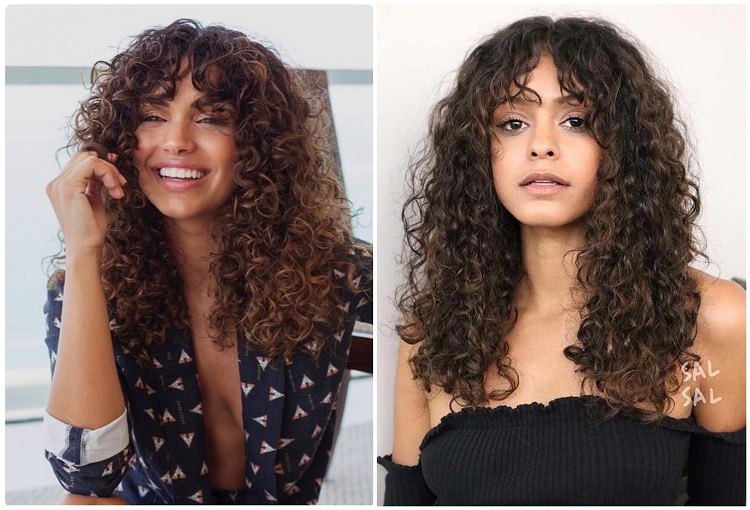 Flequillo de telón para cabello rizado, ondulado o encrespado 12 - 【MioEstilo】 La cortina marrón golpea el cabello rizado