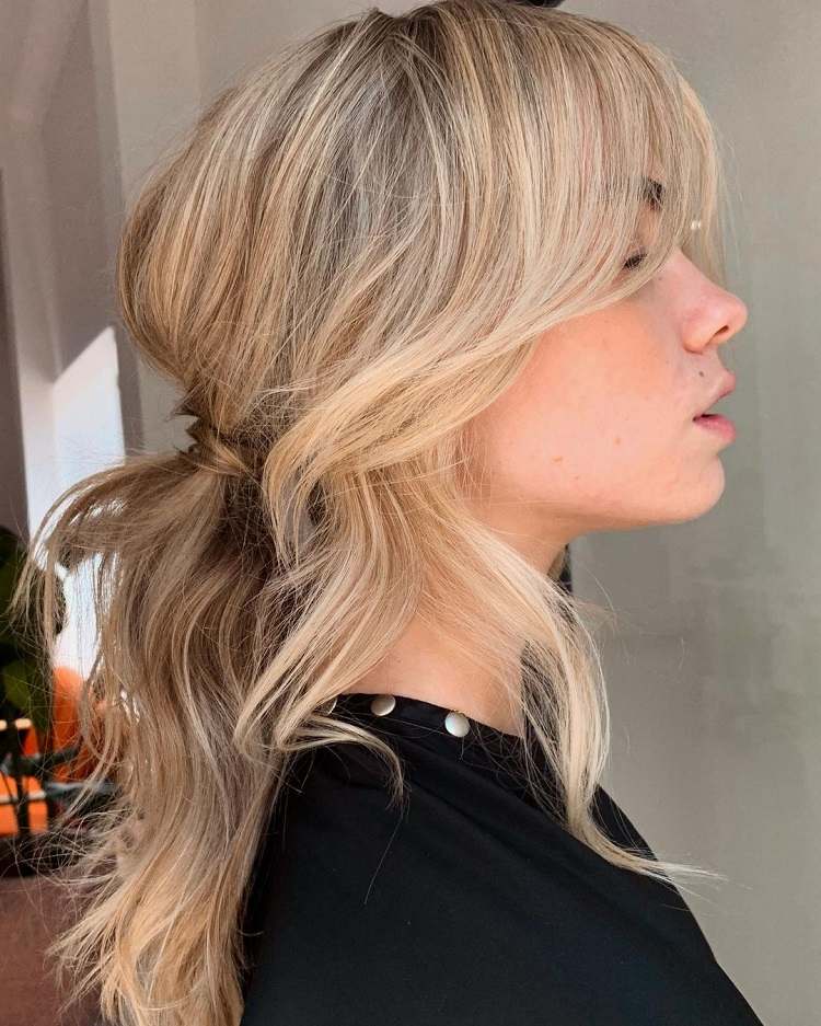 Flequillo de cortina: ideas y maneras de lucirlo 11 - 【MioEstilo】 extensa cortina rubia flequillo con medio tren
