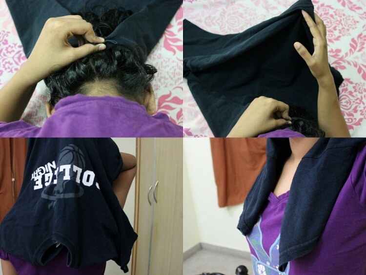 cayendo con pelo rizado camiseta peinado natural mujer