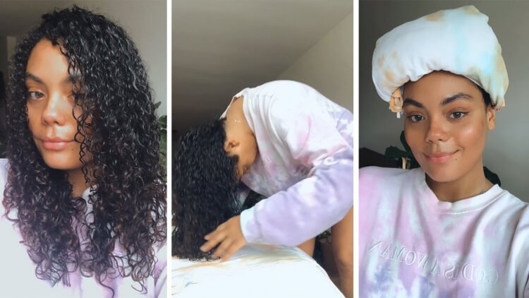 pérdida de cabello rizado tik tok peinado mujer