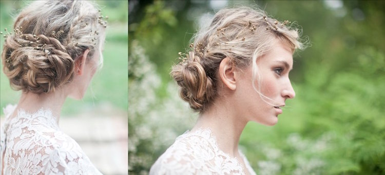Inspiración de recogido nupcial: el peinado clásico que cumple todas sus promesas 13 - 【MioEstilo】 idea-bollo-boda-bollo-desordenado-bohemio-flores
