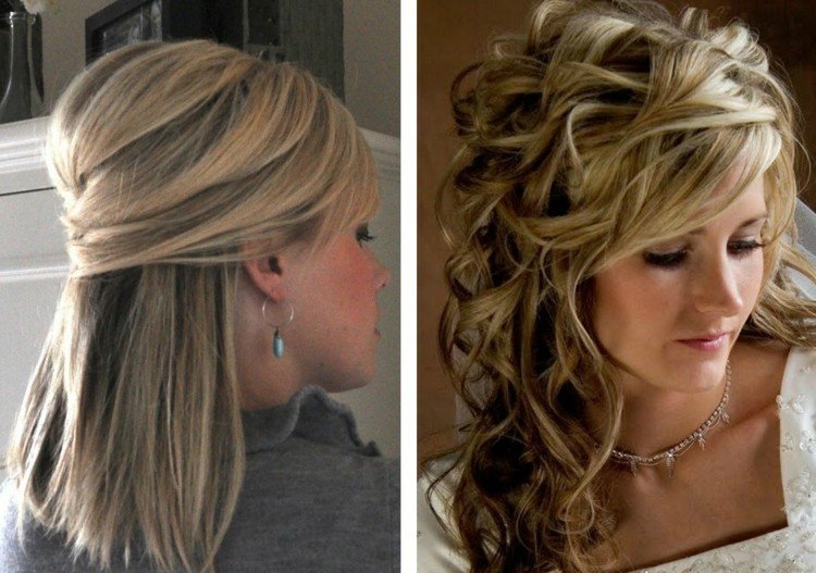sugerencias para celebración con luces y flequillo peinado-idea-prom-flecos-pelo-rizos-cerraduras