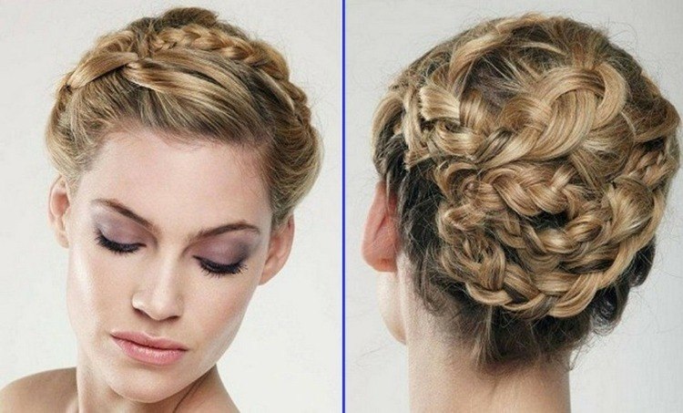 propuesta para baile de moño trenzado peinado-idea-prom-bun-trenzado-flequillos