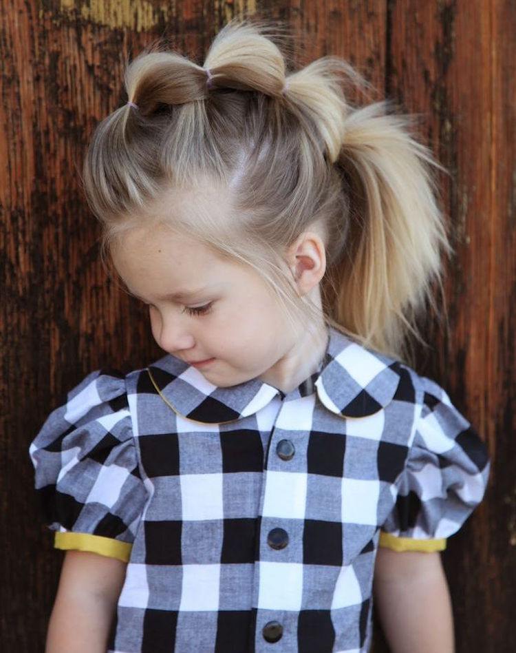 diseño de niña cresta falsa con múltiples elásticos