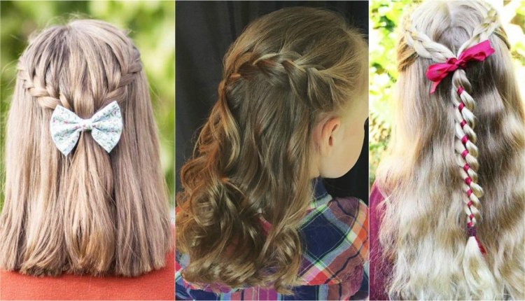 ideas de peinado de niña con trenzas de medio pelo