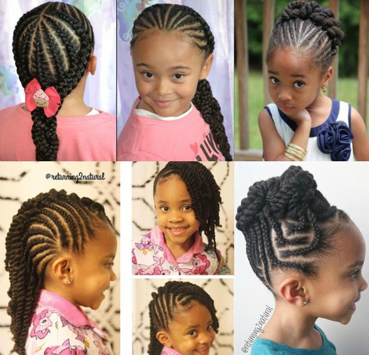 4 ideas de peinado de niña negra trenzas africanas
