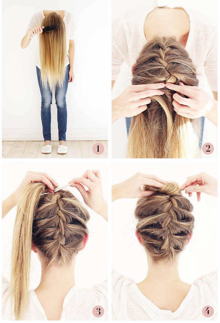 Las mejores propuestas de peinados sencillos y sofisticados para el empleo. 23 - 【MioEstilo】 idea sencilla de peinado de moño trenzado al revés