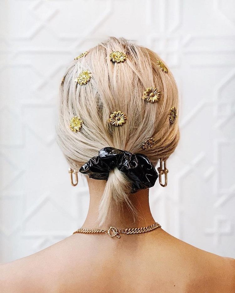Peinado de invitada de boda cabello mediano largo novia accesorios para el cabello de boda