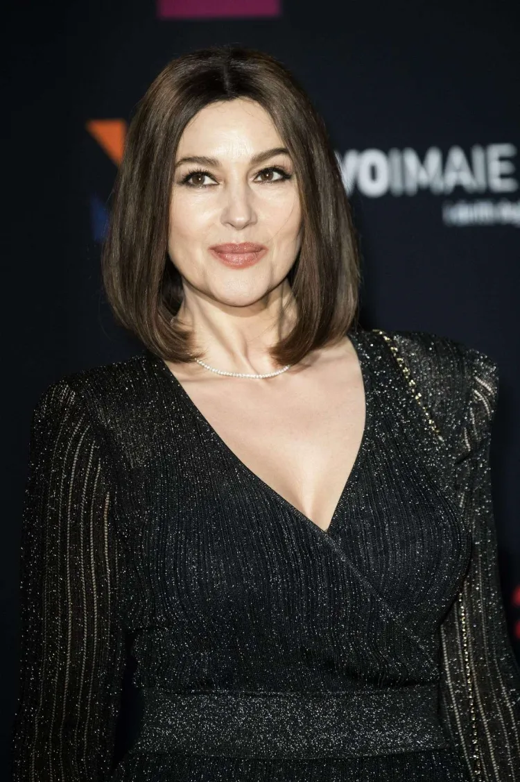 corte cuadrado italiano bob mujer cabello tendencia otoño invierno 2021 2022 monica bellucci