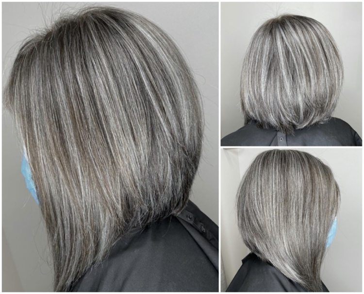 ¿Mechas plateadas o balayage en cabello oscuro y claro? 16 - 【MioEstilo】 mechas plateadas en cabello canoso corte bob