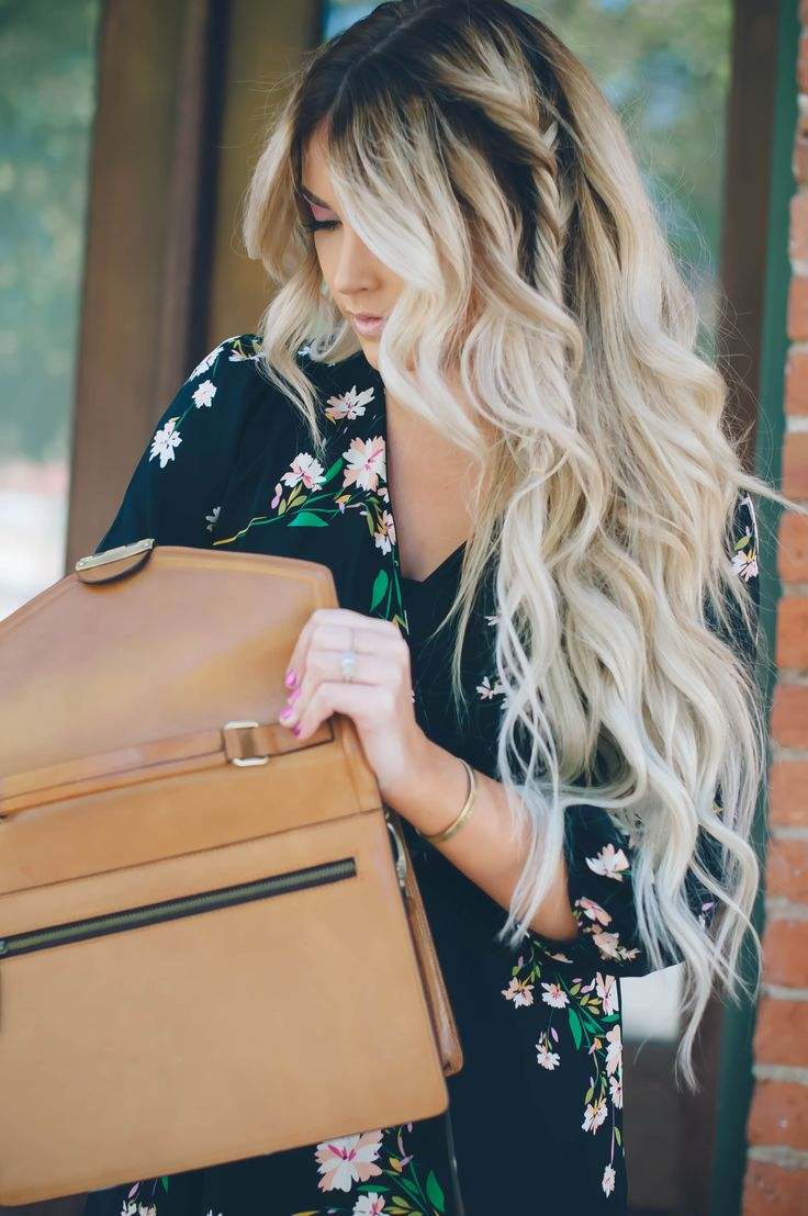 ombre-blonde-roots-brush-vestido-ondulado-ideas-flores
