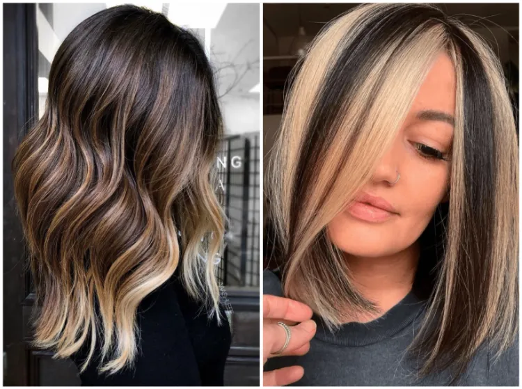 que tonalidad de mecha para una mujer morena con cabello negro