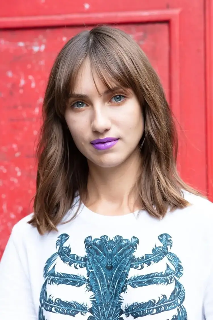 flequillo de cortina casual para la pérdida de cabello de longitud media