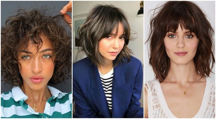 Tendencias de peinados para el regreso a clases, cabello corto, medio y largo, 2021: bob ondulado con flequillo