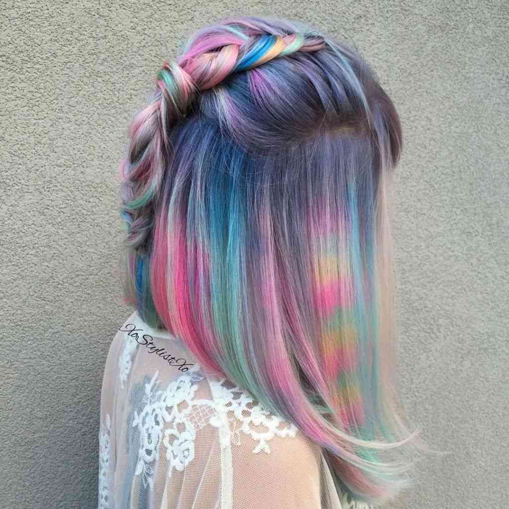 Cabellos multicolores: 12 ideas geniales que te encantarán 11 - 【MioEstilo】 tendencia del color del cabello marmoleado efecto arcoíris