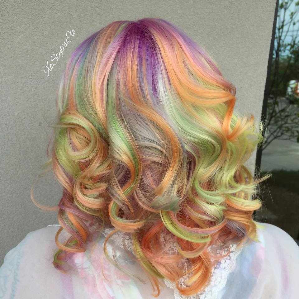 Cabellos multicolores: 12 ideas geniales que te encantarán 7 - 【MioEstilo】 ash fortis técnica de color de cabello arcoíris con efecto mármol