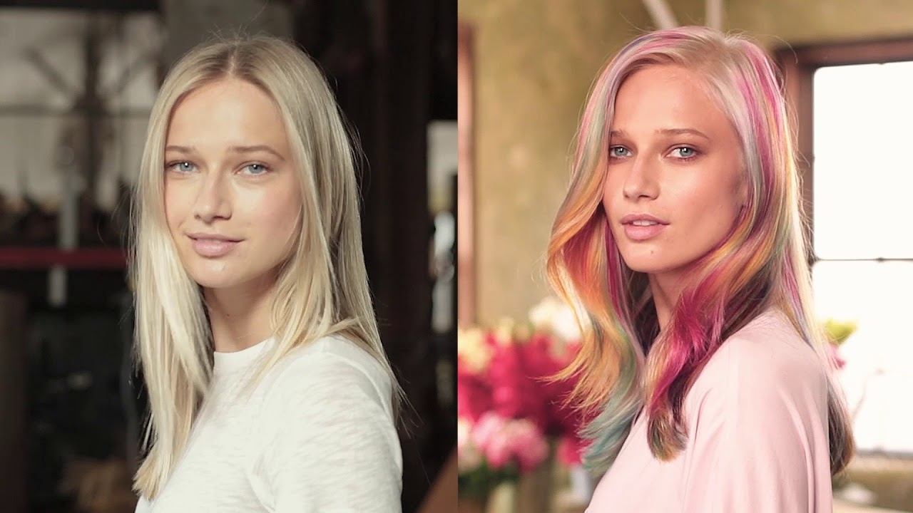 Cabellos multicolores: 12 ideas geniales que te encantarán 10 - 【MioEstilo】 técnica de coloración del cabello jaspeado arcoíris antes después