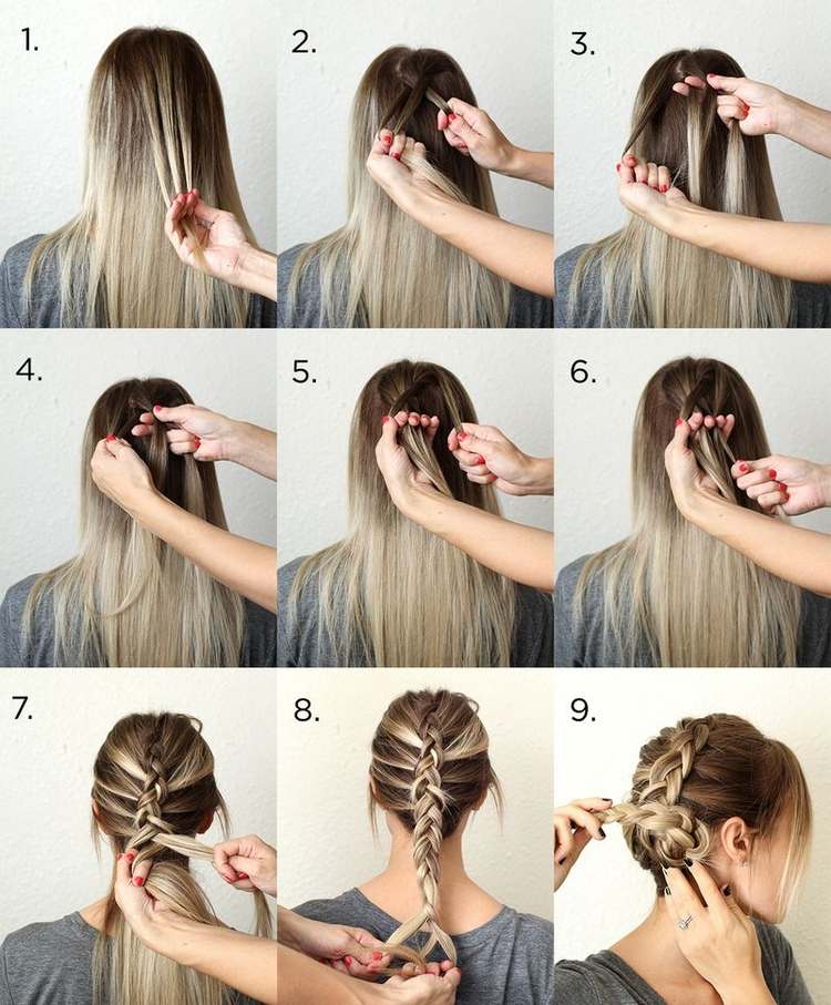 peinado sencillo melena larga en etapas - trenza bohemia moño bajo peinado-simple-cabello-pasos-trenza-larga-bohemio-chig-down