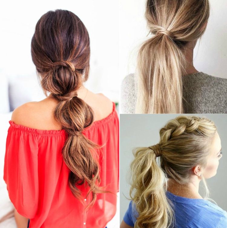 trenza de caballo clásica en 5 variaciones de moda