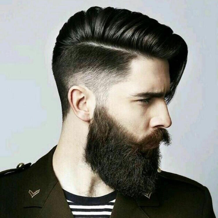 30 propuestas de cortes de cabello en degradado para caballeros 7 - 【MioEstilo】 gradiente-gradual-hombre-corte-lateral-pelo-largo-barba-larga