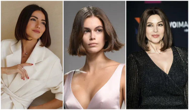 italiano corto bob cuadrado francés thucked bob cabello tendencia mujer otoño invierno 2021 2022